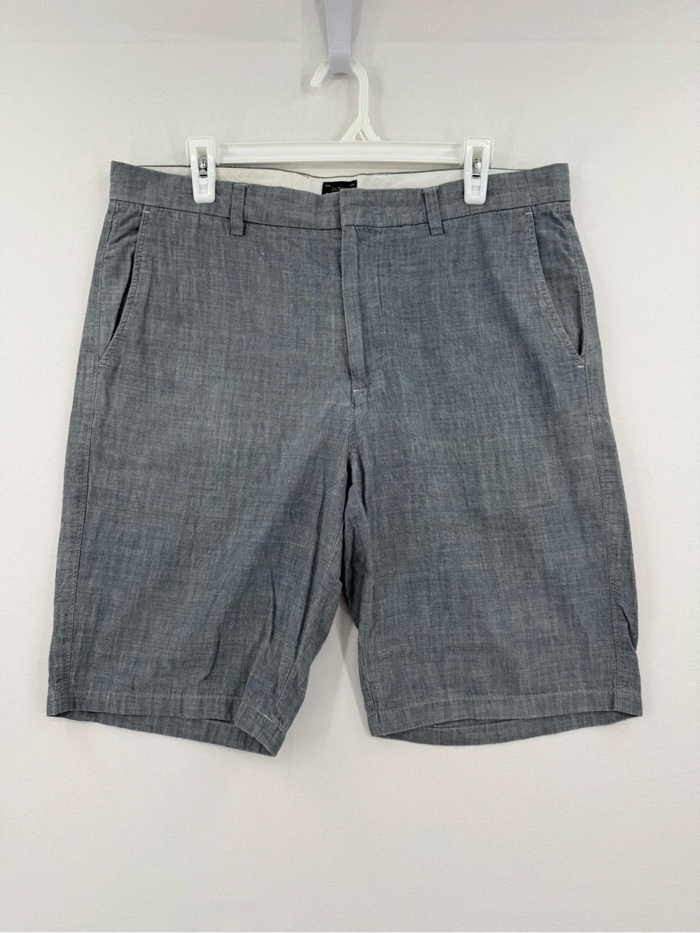 J. Crew Club Men’s Gray Cotton Chino Shorts 34 10.5” Inseam Flat Front
